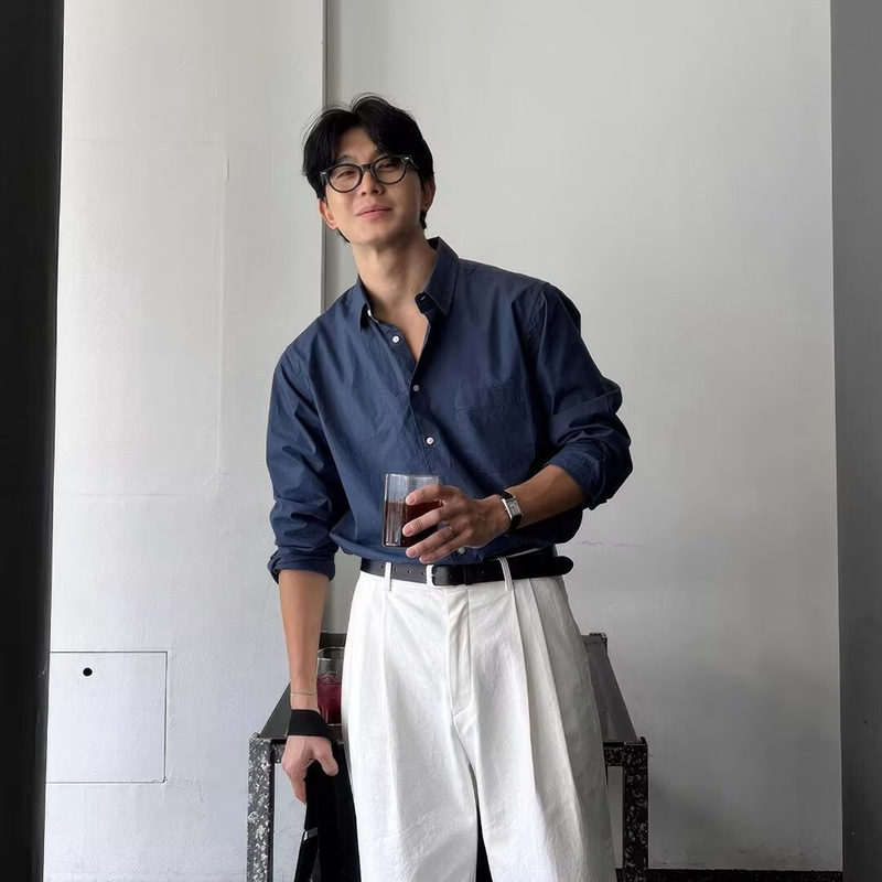 Spring and Autumn Korean Loose Long-Sleeve Shirt 2026 Men's Light Luxury Pleated Trendy Casual Versatile Shirt Spring and Autumn Korean Loose Long-Sleeve Shirt 2026 Men's Light Luxury Pleated Trendy Casual Versatile Shirt