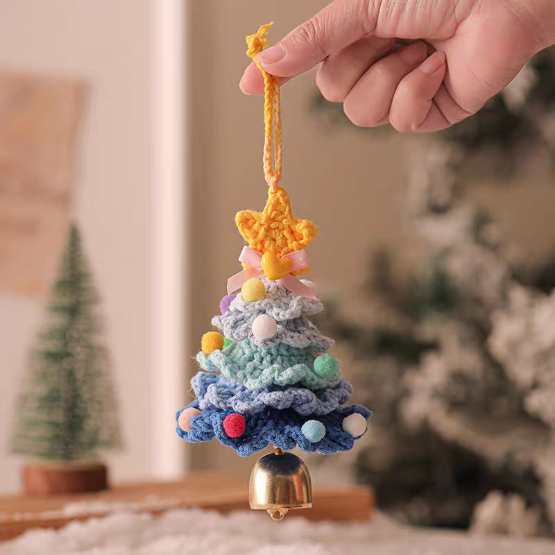 爆款圣诞节Christmas tree车挂件圣诞树毛线手工钩织礼物创意挂件|undefined