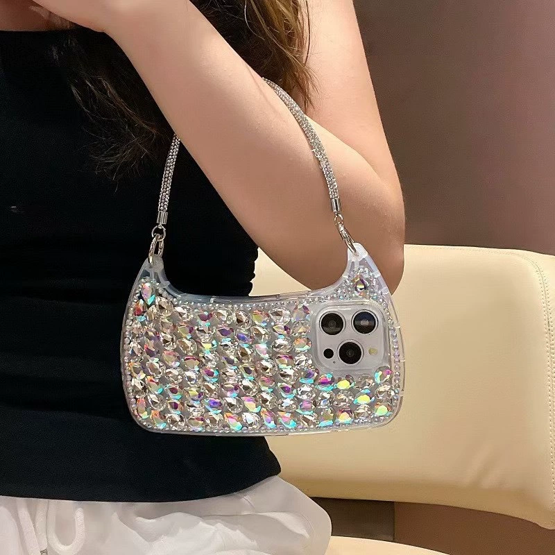 Apple, diamond mobile phone handmade, protective case, diamond encrusted, iphone, DIY