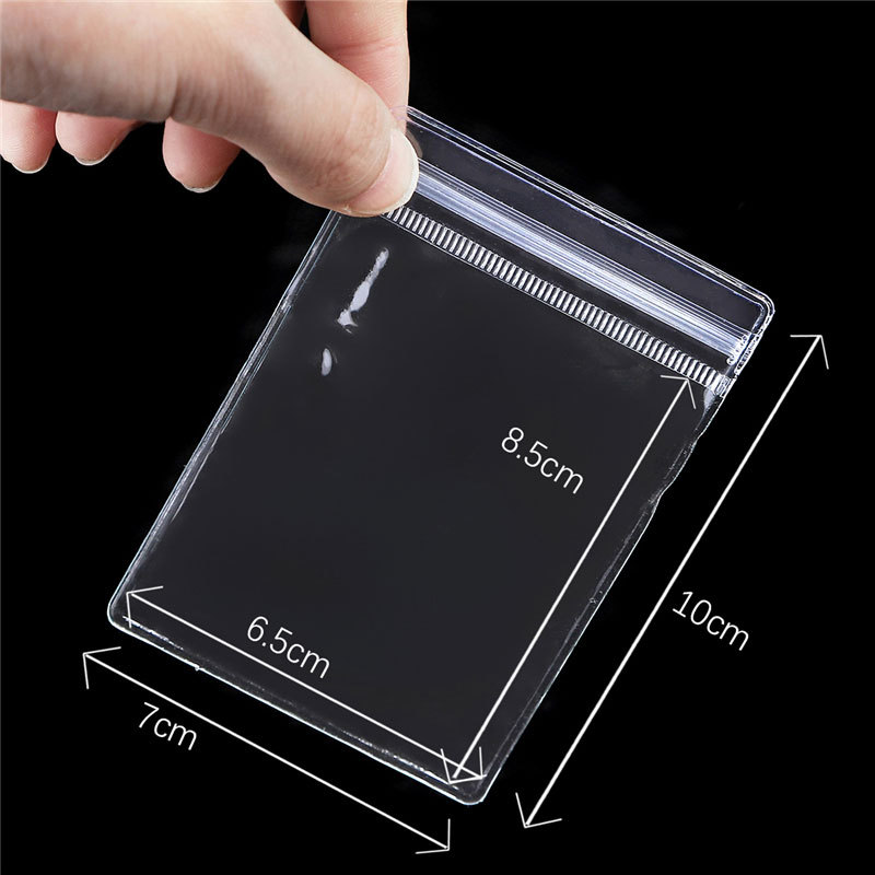 5#PVC 투명하고 부드러운 두꺼운 지퍼백| 7x10cm 내부 크기 6.5x8.5cm 10개