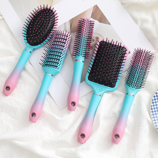 Air Cushion Comb for Massage Hair, Women's Long Hair Smoothing Comb, Gradient Color Anti-Static Fluffy Curly Hair Rib Comb for Hair Care