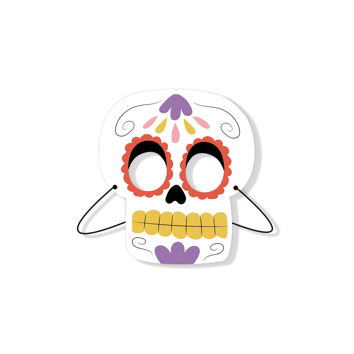 Halloween blanco máscara de cartón kindergarten hecho a mano DIY material creativo dibujos animados niños mascarada apoyos