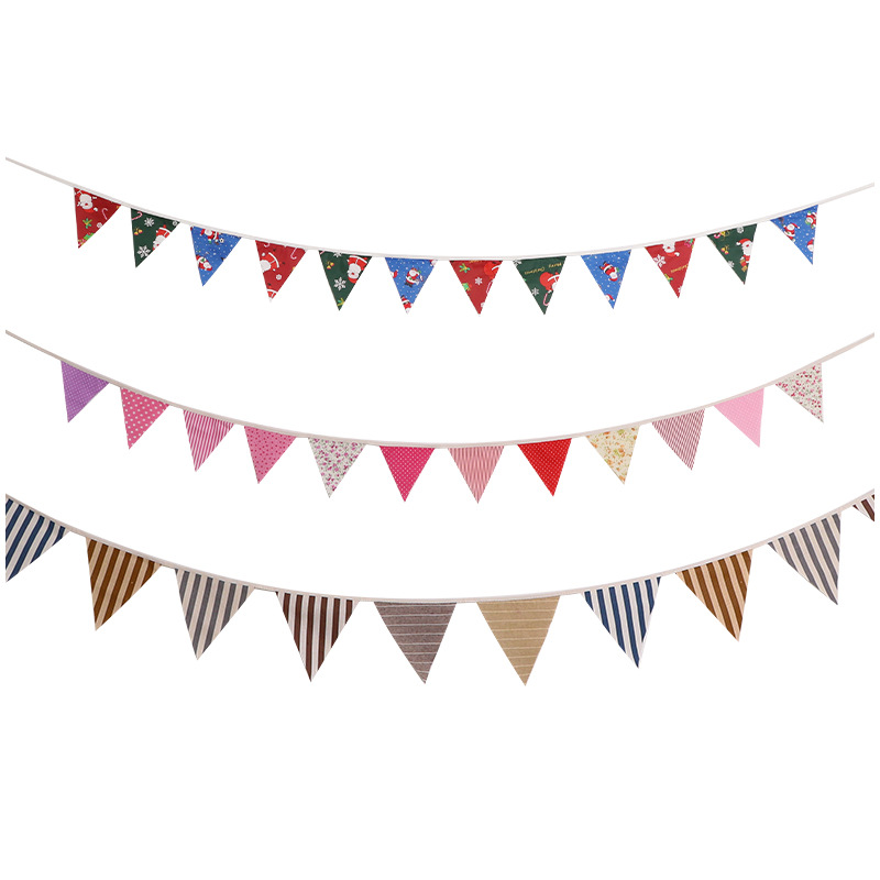 Christmas Bunting Birthday Party Decoration Pennant Flower Arrangement Kindergarten Hanging Flag Bunting Large Size