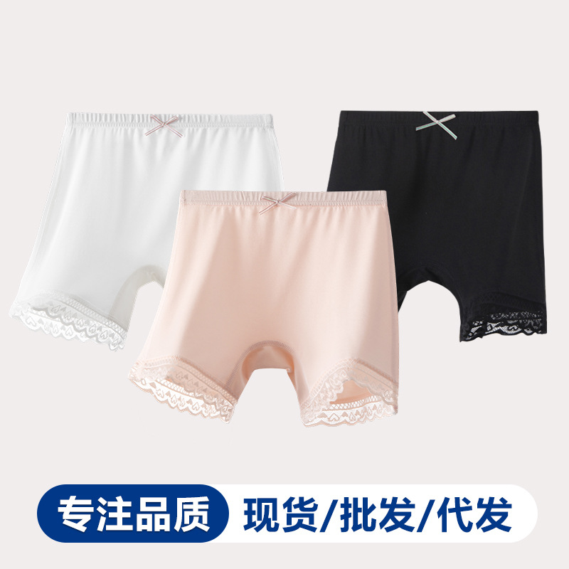 In-Stock Girls' Anti-Exposure Safety Shorts Modal Three-Quarter Length Baby Leggings Children's Underwear Girls' Class a