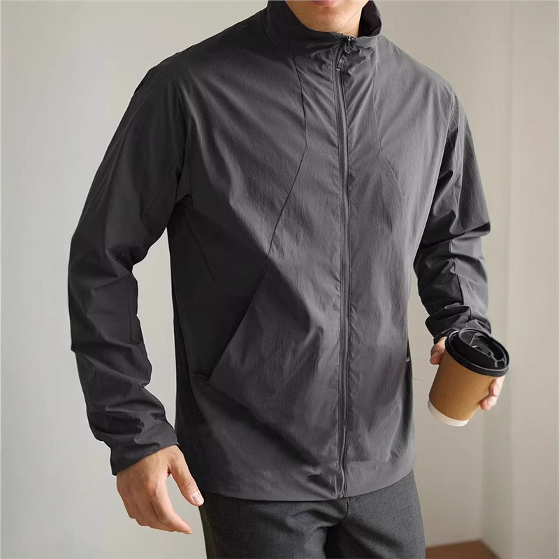 [Traveler Series] Thin Lightweight Spring & Fall Stand-Up Collar Twill Windproof and Sun Protection Jacket Business Jacket for Work Clothing