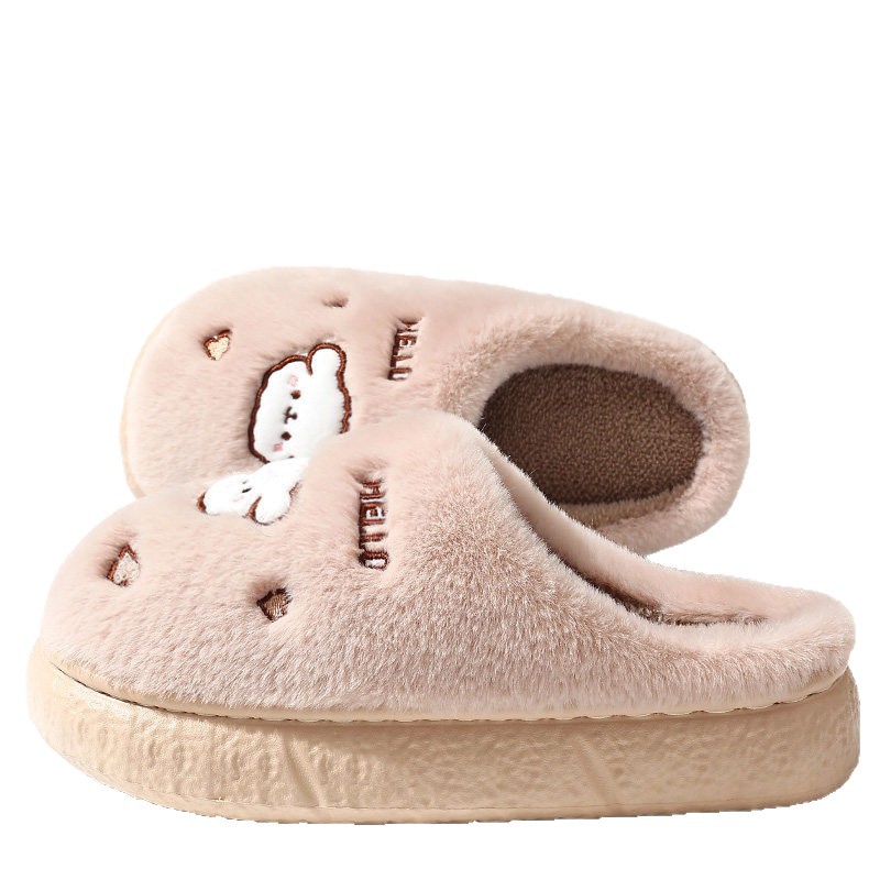 Zapatillas de algodón para mujeres otoño y invierno 2026 nuevas zapatillas de cachorro de dibujos animados antideslizantes para interiores image 5