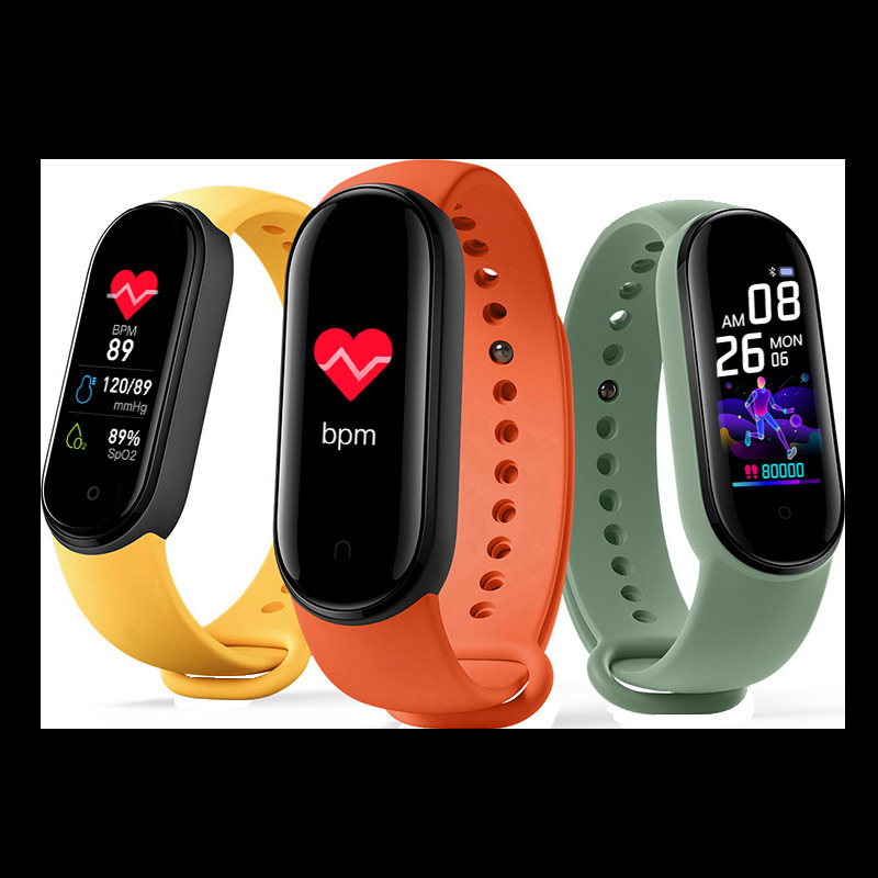 Wholesale M5 Line Charging/Magnetic Smart Bracelet Sports Heart Rate Blood Pressure Color Screen Pedometer Gift Factory Watch