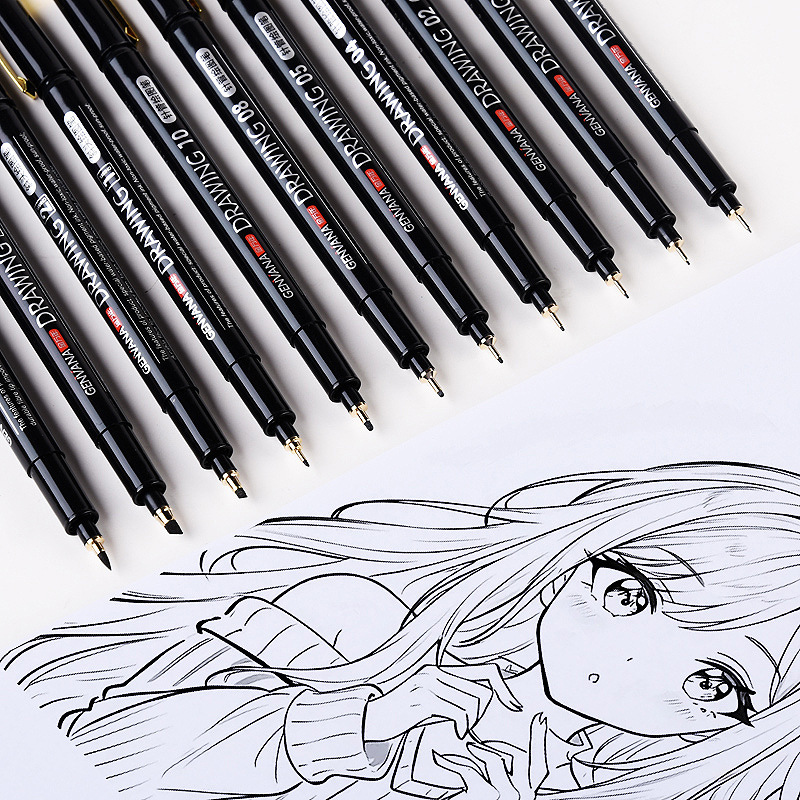 Comic Waterproof Quick-Drying Needle Tip Pen, Art-Specific Drawing Pen, Engineering Drawing Outlining Pen, Fine Tip Outlining Pen