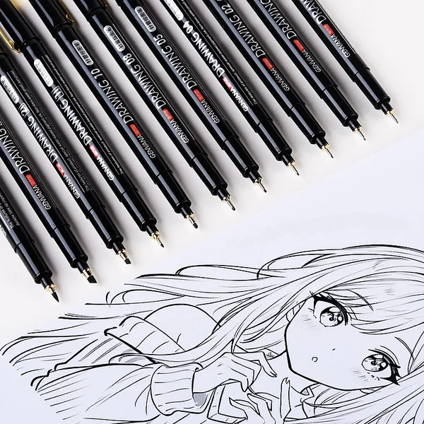 Comic Waterproof Quick-Drying Needle Tip Pen, Art-Specific Drawing Pen, Engineering Drawing Outlining Pen, Fine Tip Outlining Pen