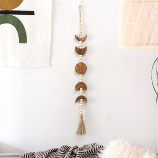 Nordic Style Eclipse Small Pendant Hand-Woven Tassel Hanging for Living Room Room Home Homestay Wall Decoration Wall Hanging