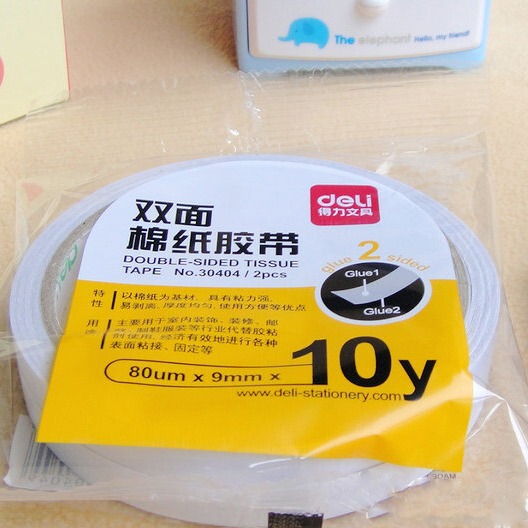 有力30404綿紙両面テープ9mm * 10y両面テープ90 cm綿紙テープ2巻|undefined