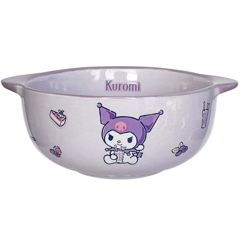 Детская миска Sanrio с двойными ушками, дом, новинка 2025 года, рисовая миска, мультяшная милая керамическая йогуртовая миска, миска для салата