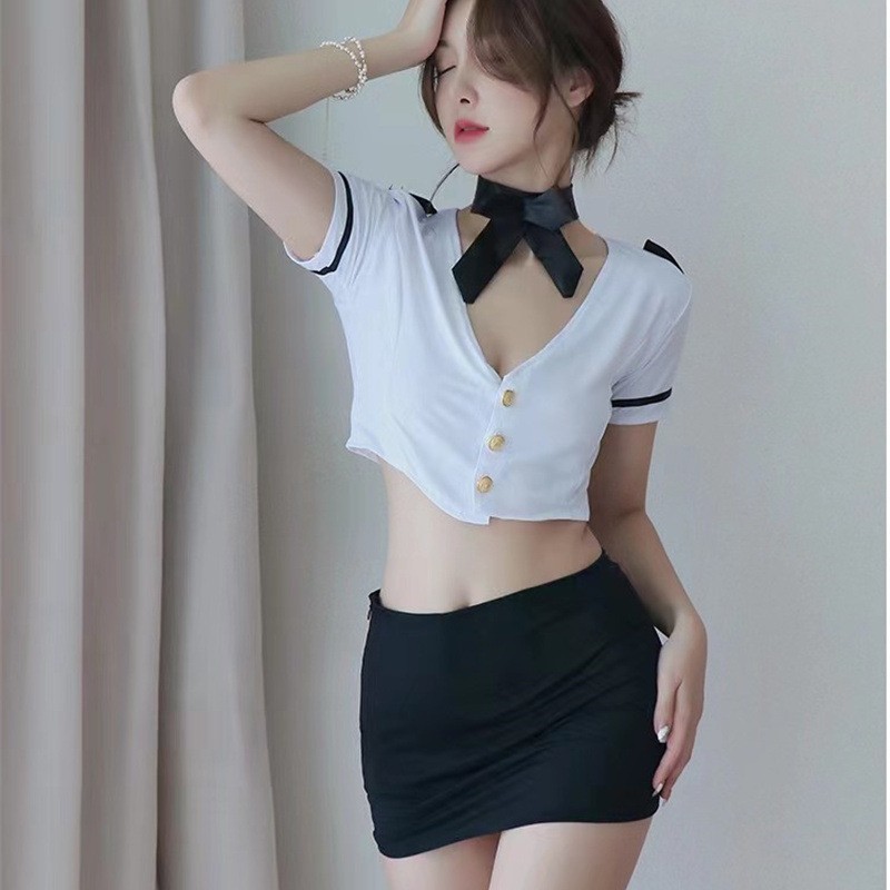 The Mystery of Love, Lively and Fragrant, Versatile Stewardess Love Suit, Sexy Intimates, Sexy Ultra-Short Hip Skirt, Uniform Temptation