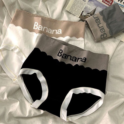 High-waisted letter underwear for women graphene antibacterial profile breathable belly-controlling butt-lifting large size  new cotton briefs