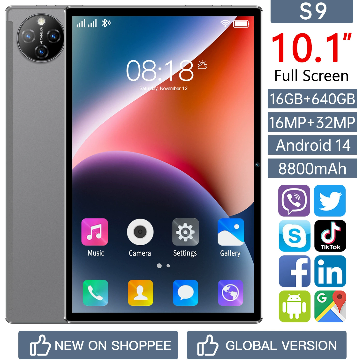 Умный планшетный ноутбук, (Торговля через границу), AliExpress, 10.1 дюйма, 5G, Android