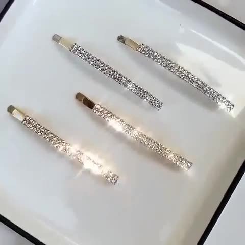 雙排水鑽一字夾 滿鑽邊夾髮夾劉海夾髮飾頭飾品精美發卡