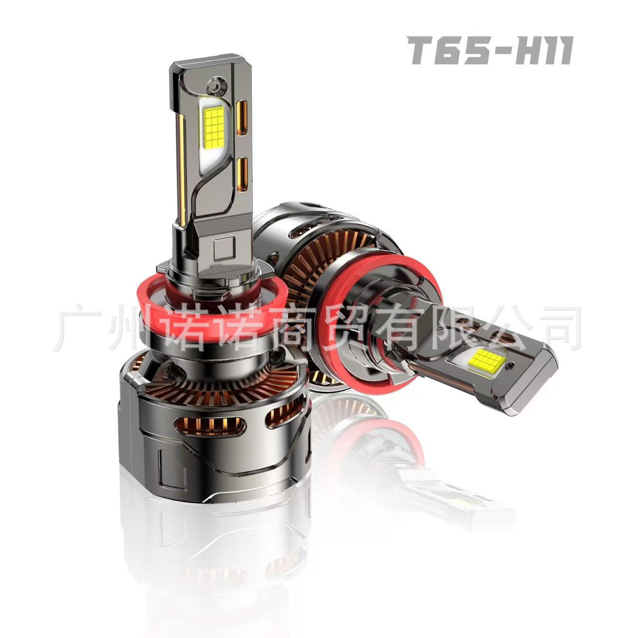 Ventas transfronterizas calientes de alta potencia aleta T65 aleta del faro LED del automóvil doble paso 30 chip luz blanca súper brillante 65W image 2