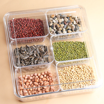 商用冰粉配料盒摆摊专用八格带盖调味盒透明大容量家用厨房收纳盒|ms