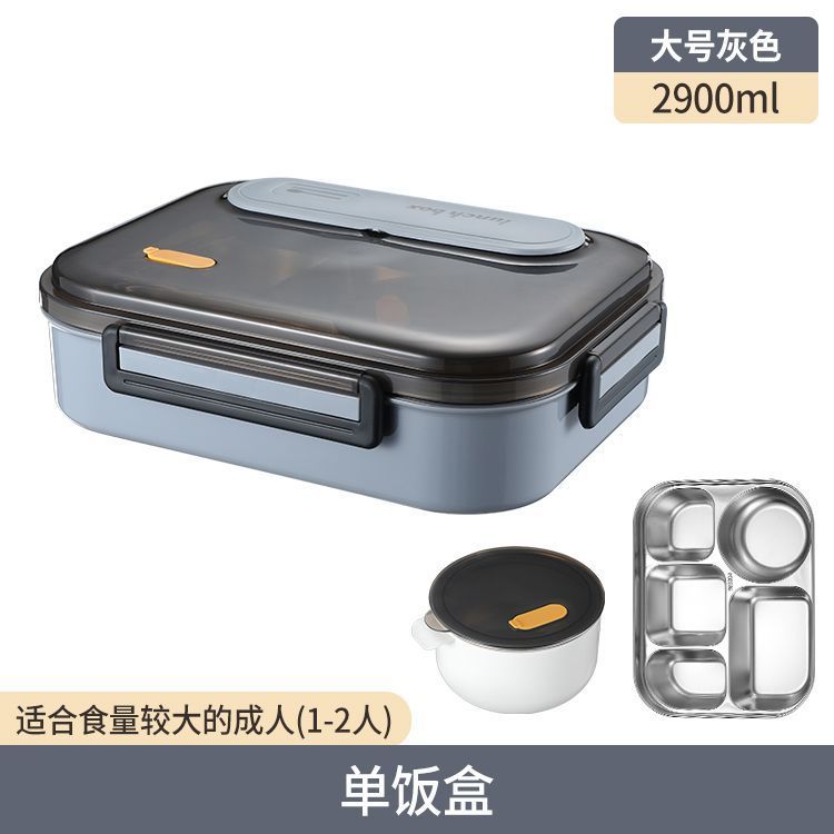 caja de almuerzo de acero inoxidable con cubierta aislamiento térmico para trabajadores de oficina adultos con microondas para estudiantes de gran capacidad de divisoria de comedor con caja de almuerzo