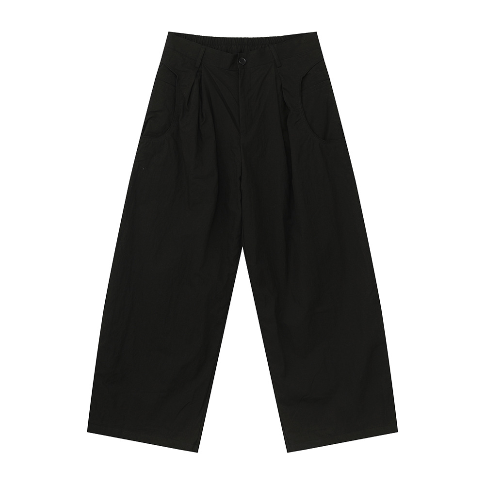 MTLCLOTHES Hombres| Coreano simple ropa de algodón de color sólido chaqueta cintura elástica pantalones casuales multifuncional conjunto diario