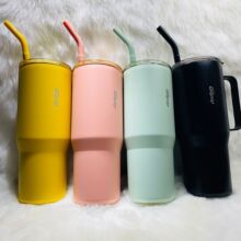 苏拉吸管新款学生简约大容量高颜值商务保温杯316不锈钢内胆900ml