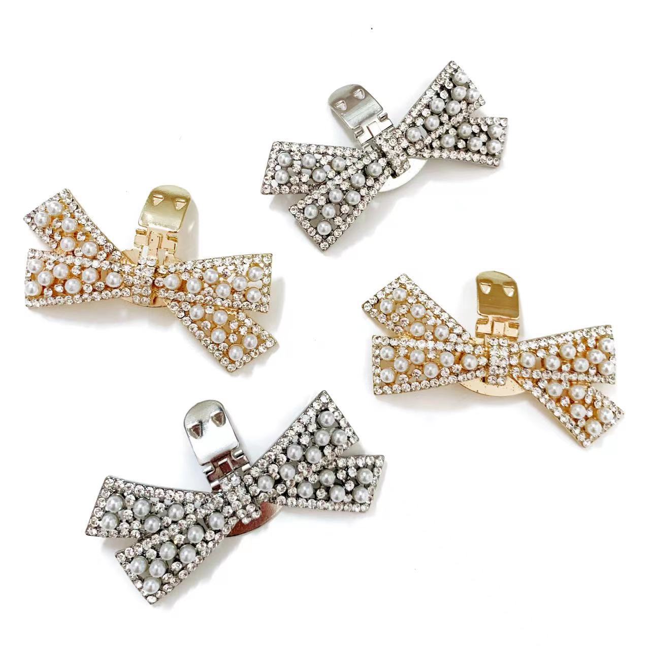 Nuevo arco desmontable hebilla del zapato tacones altos zapatos de boda accesorios dedo del pie superior hebilla decorativa rhinestone zapato flor