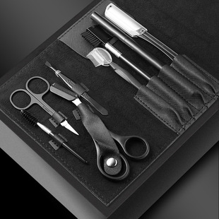 Cross-border hot product eyebrow trimming 8-piece stainless steel eyebrow comb eyebrow cutter beginner portable eyebrow tool eyebrow scraping suit