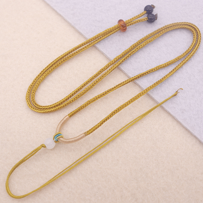 Elegant Adjustable Lanyard Hand-Woven Glass Bead Jewelry for Men and Women Green Ruyi Hanging Neck Rope Wholesale Elegant Adjustable Lanyard Hand-Woven Glass Bead Jewelry for Men and Women Green Ruyi Hanging Neck Rope Wholesale