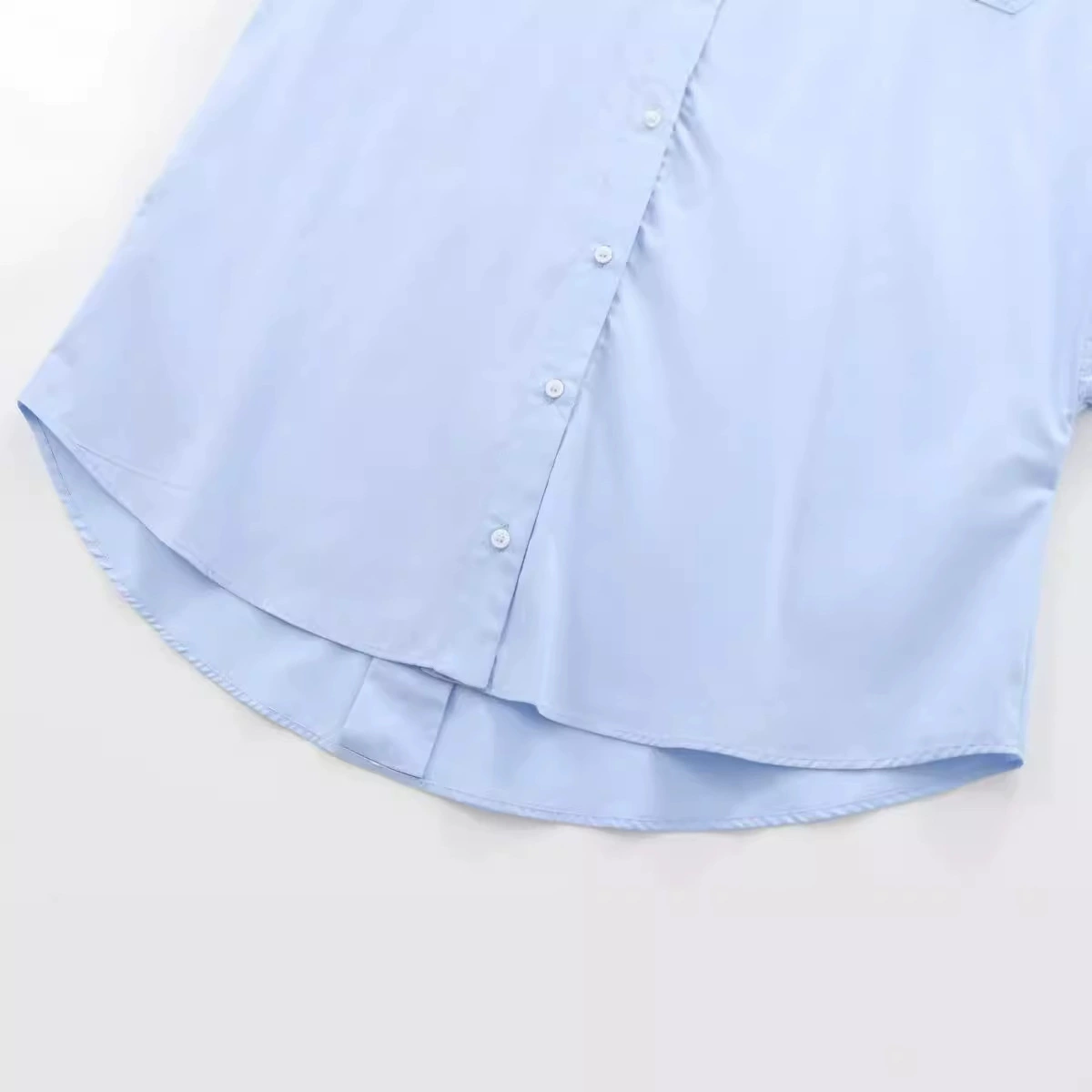 Summer colored shirt for leisure, European style, loose fit, high collar
