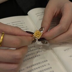 菱形四つ葉のクローバーリング、ハイエンド、軽い贅沢、多用途、個性、シンプル、ニッチな気質リング、小紅書のホットスタイル