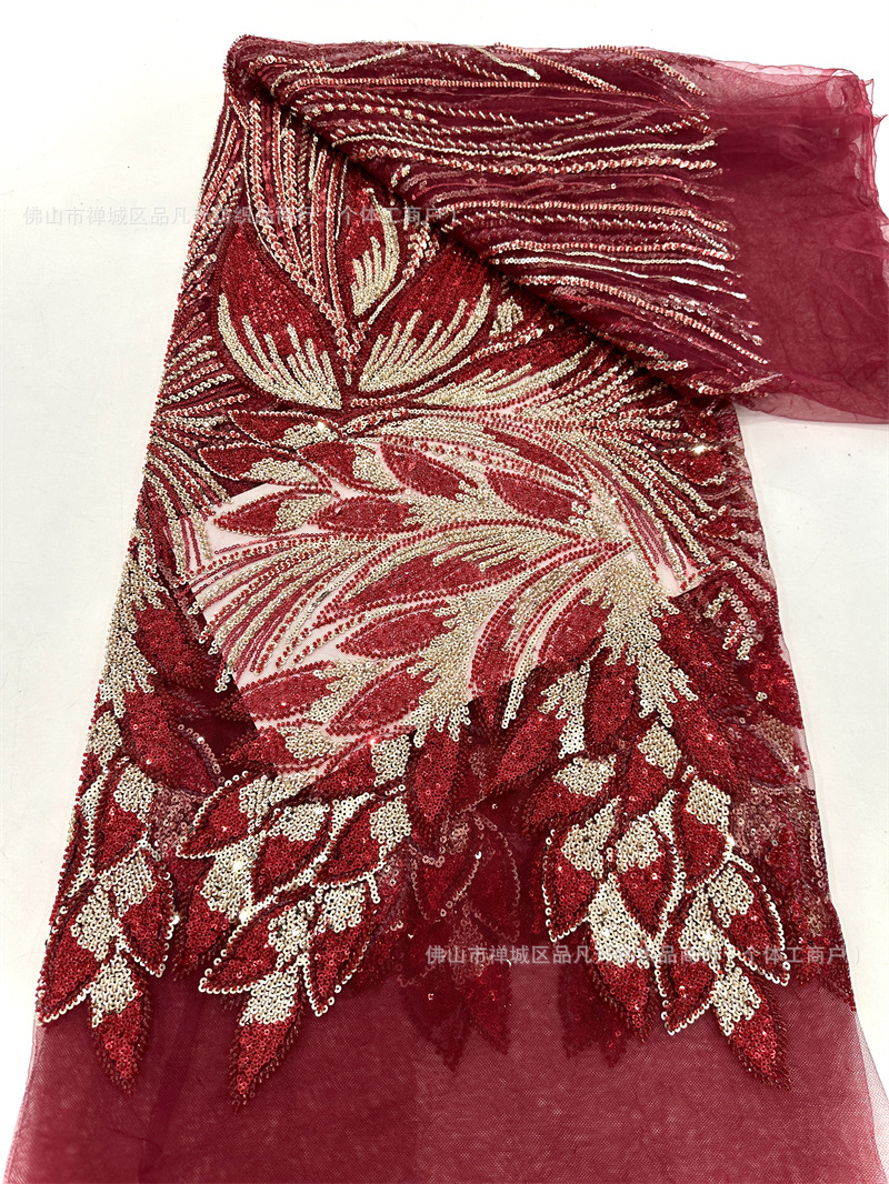 Vestido de novia de alta costura Vestido de noche Tela de vestido Tela de bordado de lentejuelas Tela multicolor Spot Comercio exterior transfronterizo