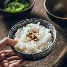 日式米饭碗 家用复古陶瓷碗汤面碗4.5寸 创意日系小碗盘餐具套装