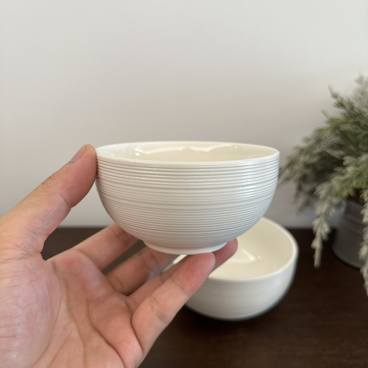 Vajilla de Cerámica lz Lu Cang (Almacén), Serie Hilo Blanco, Tazón para Cena, Tazón para Arroz, Tazón para Fideos, Pieza Individual