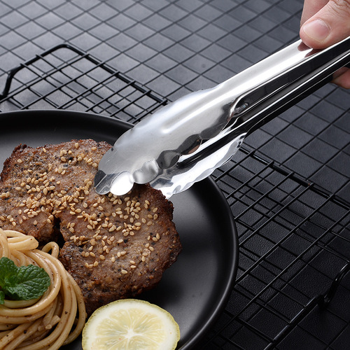 Kitchen small tools stainless steel food tongs household steak bread dessert barbecue tongs restaurant bar ice cube tongs