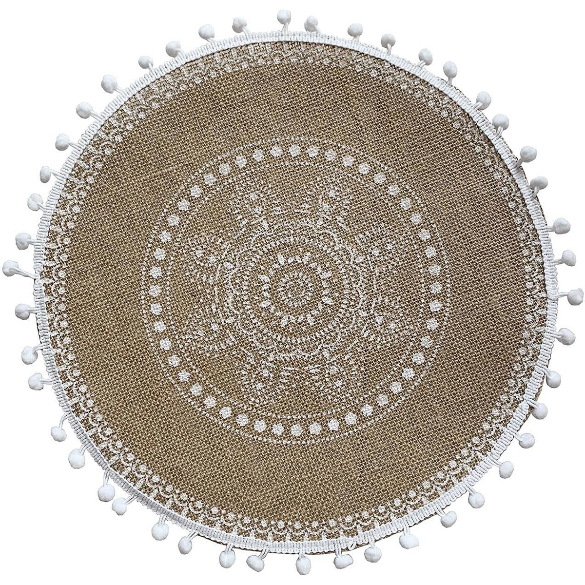 Inventario redondo de yute bordilla trenzada almohadilla de mesa ambiente decoración almohadilla de mesa retro almohadilla aislante térmico