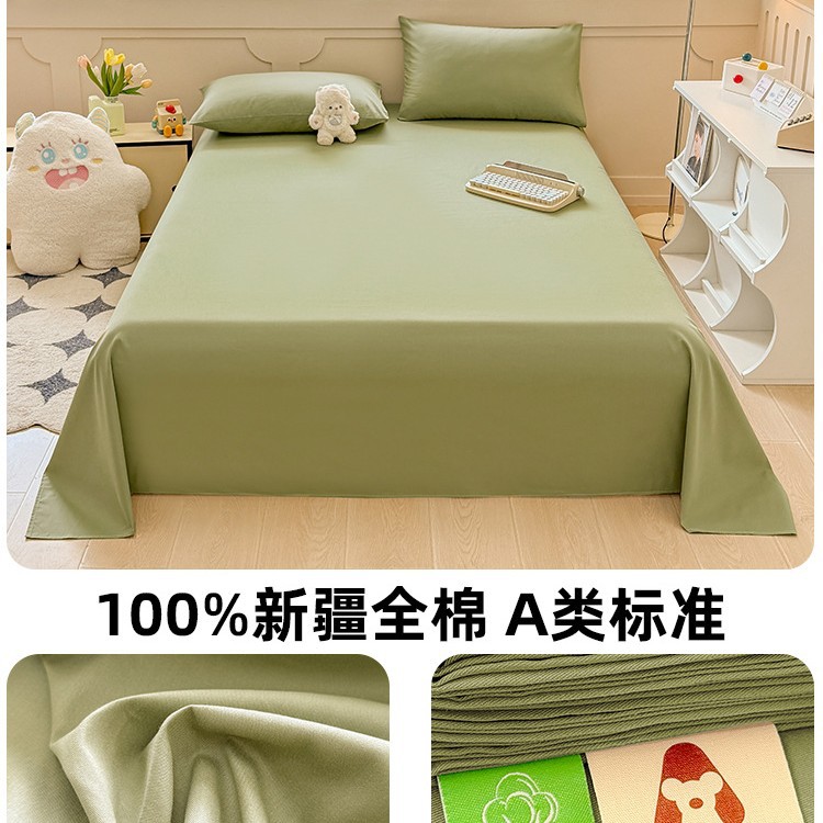 Una clase de sábanas de algodón lavado de algodón puro de una sola pieza dormitorio de estudiantes edredón de algodón individual funda de almohada de tres piezas 2025 nuevo