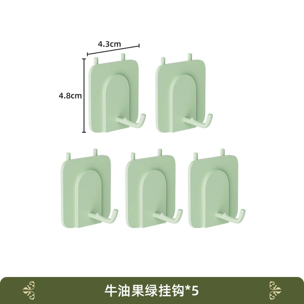Avocado green short L shaped hook*5
