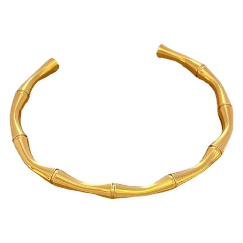 [Acero de titanio entero] Pulsera de acero de titanio minimalista de estilo chino de bambú Pulsera de acero inoxidable retro transfronteriza minimalista
