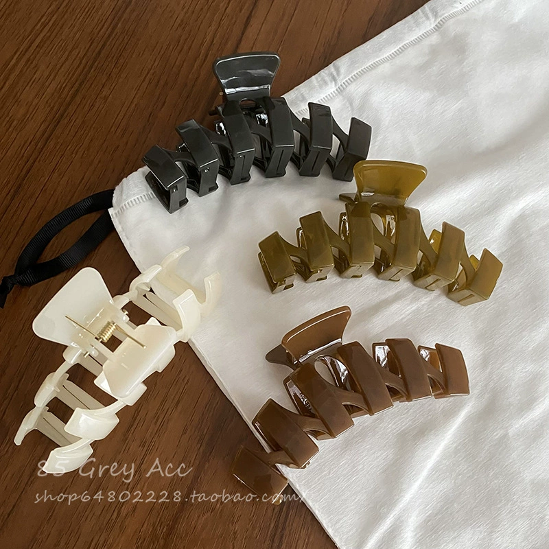 Акриловая большая крабовая булавка, бренд shark, заколка для волос, аксессуар для волос, стиль высшего качества, простой и элегантный дизайн, интернет-знаменитость