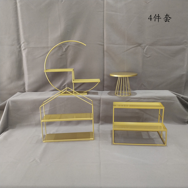 Mesa de postres de estilo europeo, decoración, bandeja de pastel, soporte de exhibición, decoración de bodas, accesorios, mesa de descanso para café, comida fría image 15