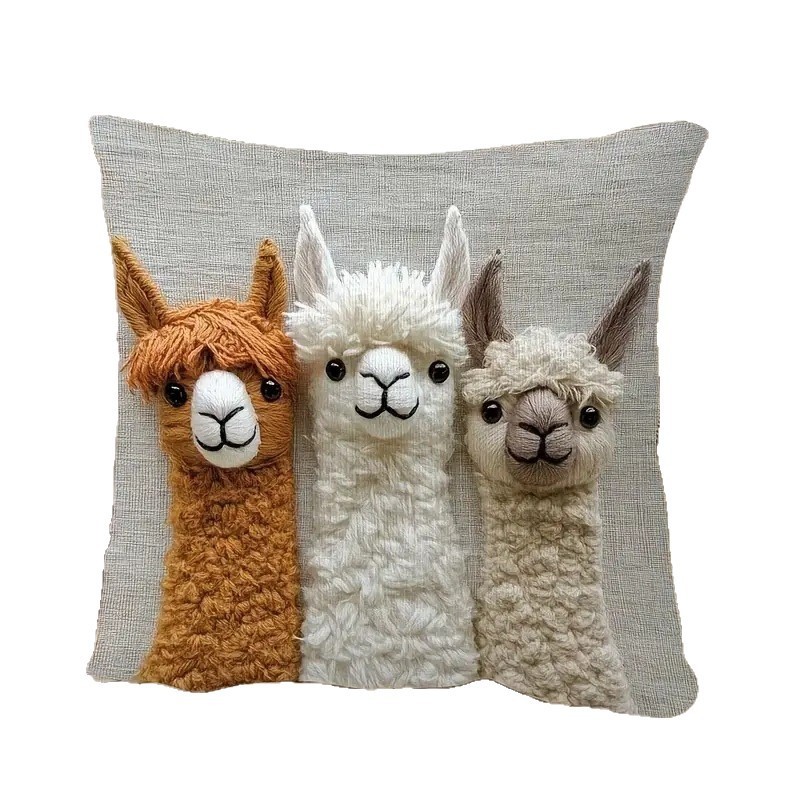 かわいいアルパカ抱き枕カバー2D平面プリント刺繍抱き枕カバー芯なしソファクッションカバー家庭装飾|undefined