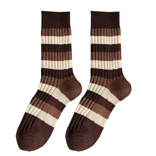 Women's mid-calf ins socks, trendy, versatile, high-looking, forest-style autumn and winter Japanese-style thick striped sports socks