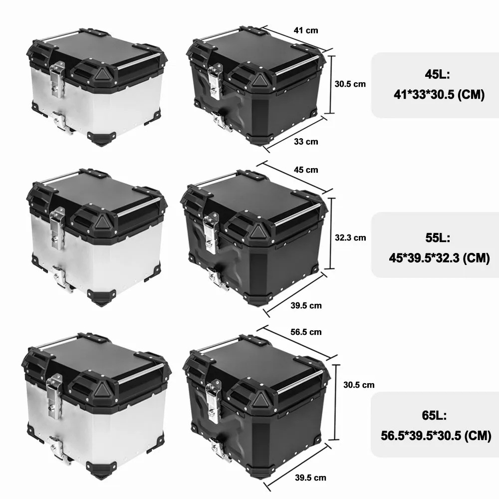Universal 28L/32L/36L/45L/55L/65L/80L/85L/100L Motorcycle Universal Aluminum Alloy Tail Box