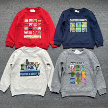 日单外贸我的世界系列童装休闲套头抓绒卫衣