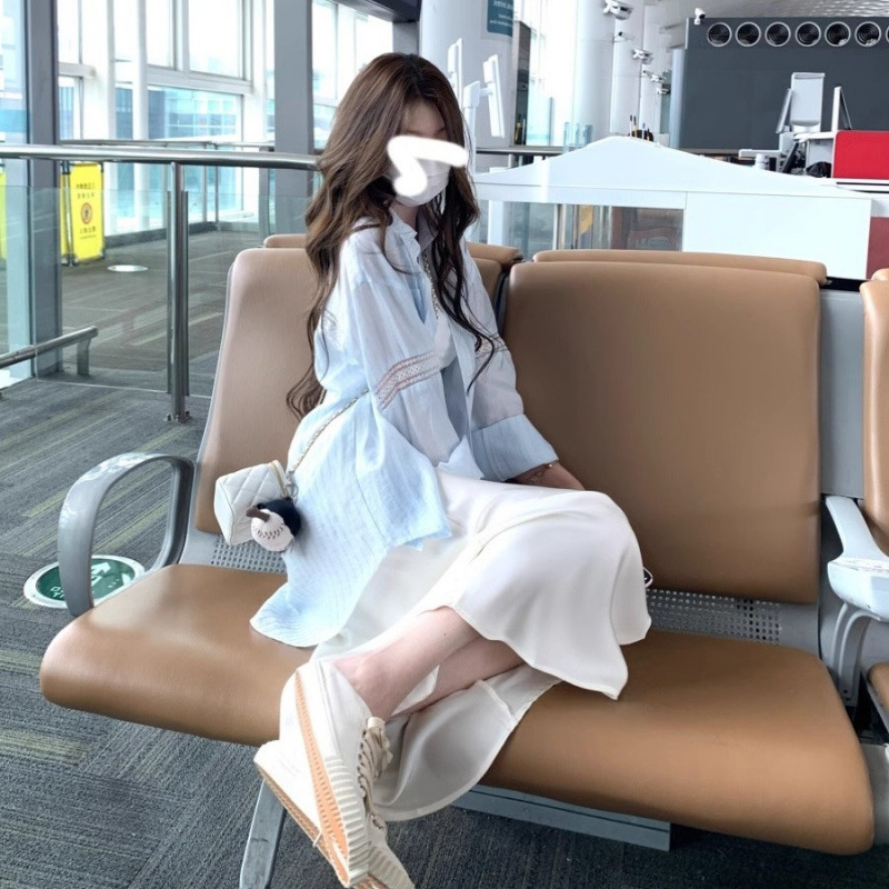 Blue Sun Protection Shirt for Women 2026 Spring and Summer Korean Style Design Lace Shirt Lightweight Breathable Top Jacket