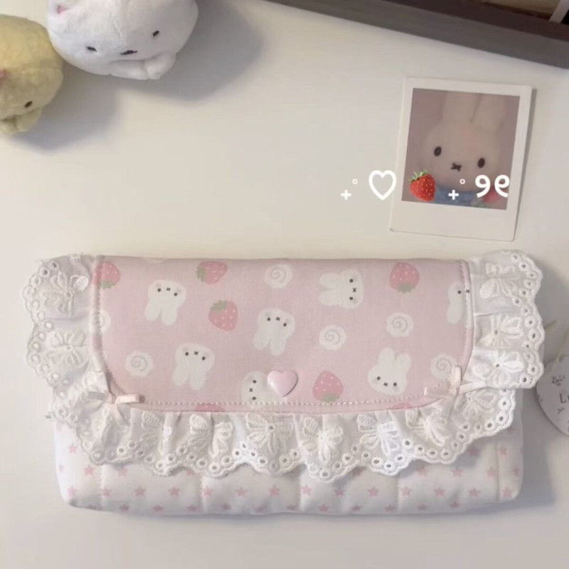 New Strawberry Miffy Pencil Case Korean Style Cute Cartoon Flip-Top Pencil Storage Bag for Female Students High-Value Stationery Bag New Strawberry Miffy Pencil Case Korean Style Cute Cartoon Flip-Top Pencil Storage Bag for Female Students High-Value Stationery Bag