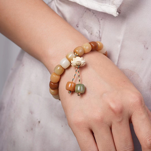 Multi-Buddha Bodhi Bucket Bead DIY Lotus Style Bracelet Specifications 9x10 Men and Women Simple Mantra Beads Decorative Jewelry Manufacturer