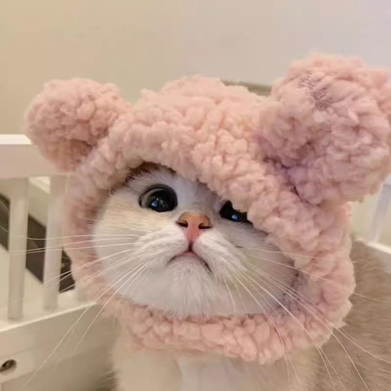 宠物狗狗比熊泰迪网红头套可爱变装小猪帽子猫咪可爱拍照头饰秋冬|undefined