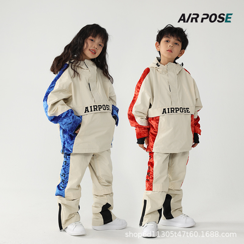 Airpose New Kidsren's Ski Suit Hip-Hop Baby Ski Suit Single Board Double Board Warm Waterproof Suit Airpose New Kidsren's Ski Suit Hip-Hop Baby Ski Suit Single Board Double Board Warm Waterproof Suit