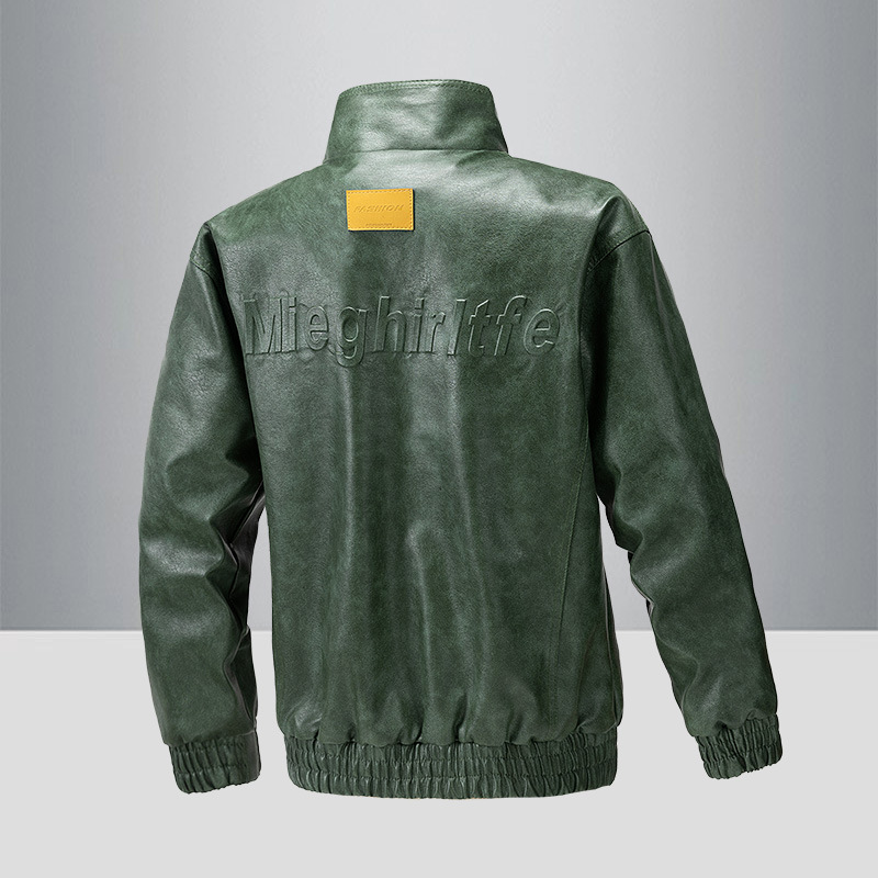 American pu chaqueta de cuero de hombre chaqueta de hombre primavera y otoño nuevo cuello vertical chaqueta de motocicleta de tendencia universal chaqueta delgada